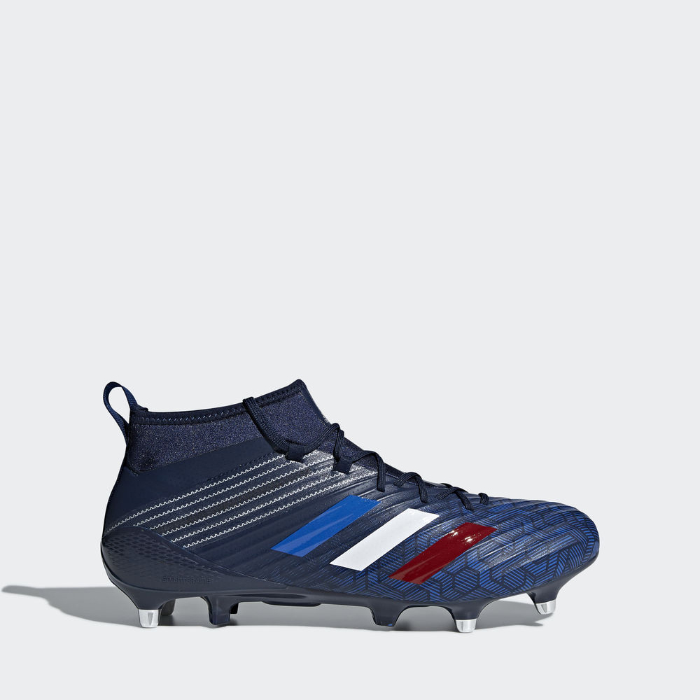 Adidas Predator Flare Sg - παπουτσια ραγκμπι ανδρικα - Σκουρο Μπλε/Μπλε/Ασημι Μεταλλικός,Μέγεθος: EU